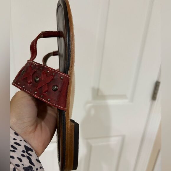 Freebird by Steven Red Leather Sandals - Picture 3 of 5